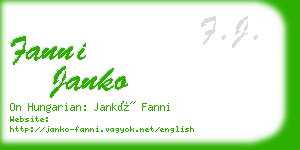 fanni janko business card